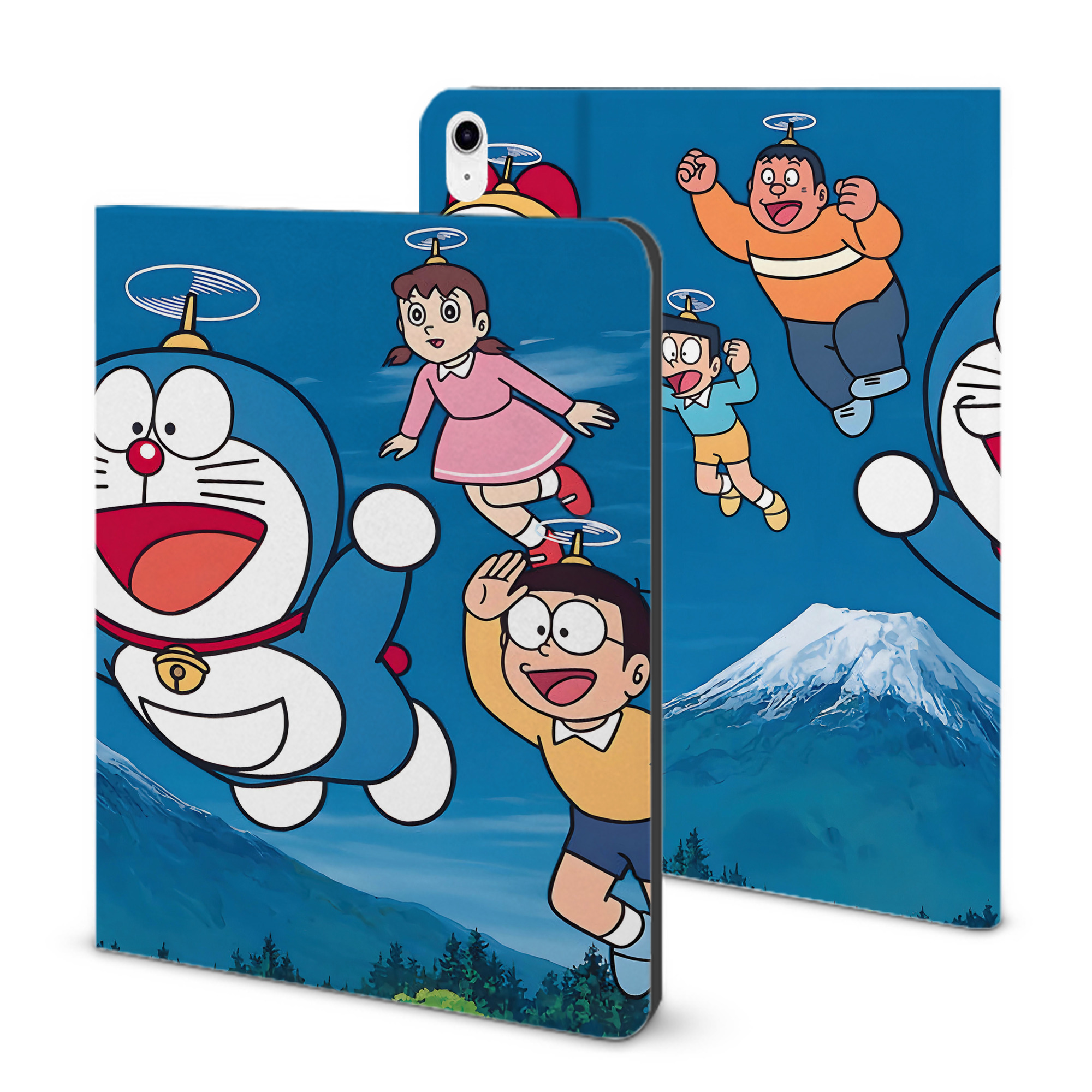 （画像用） ドラえもん Doraemon IPad ケース ブック型 PUレザー TPU 耐衝撃 軽量 薄型 ペン収納なし 全面保護 IPad 各モデル対応